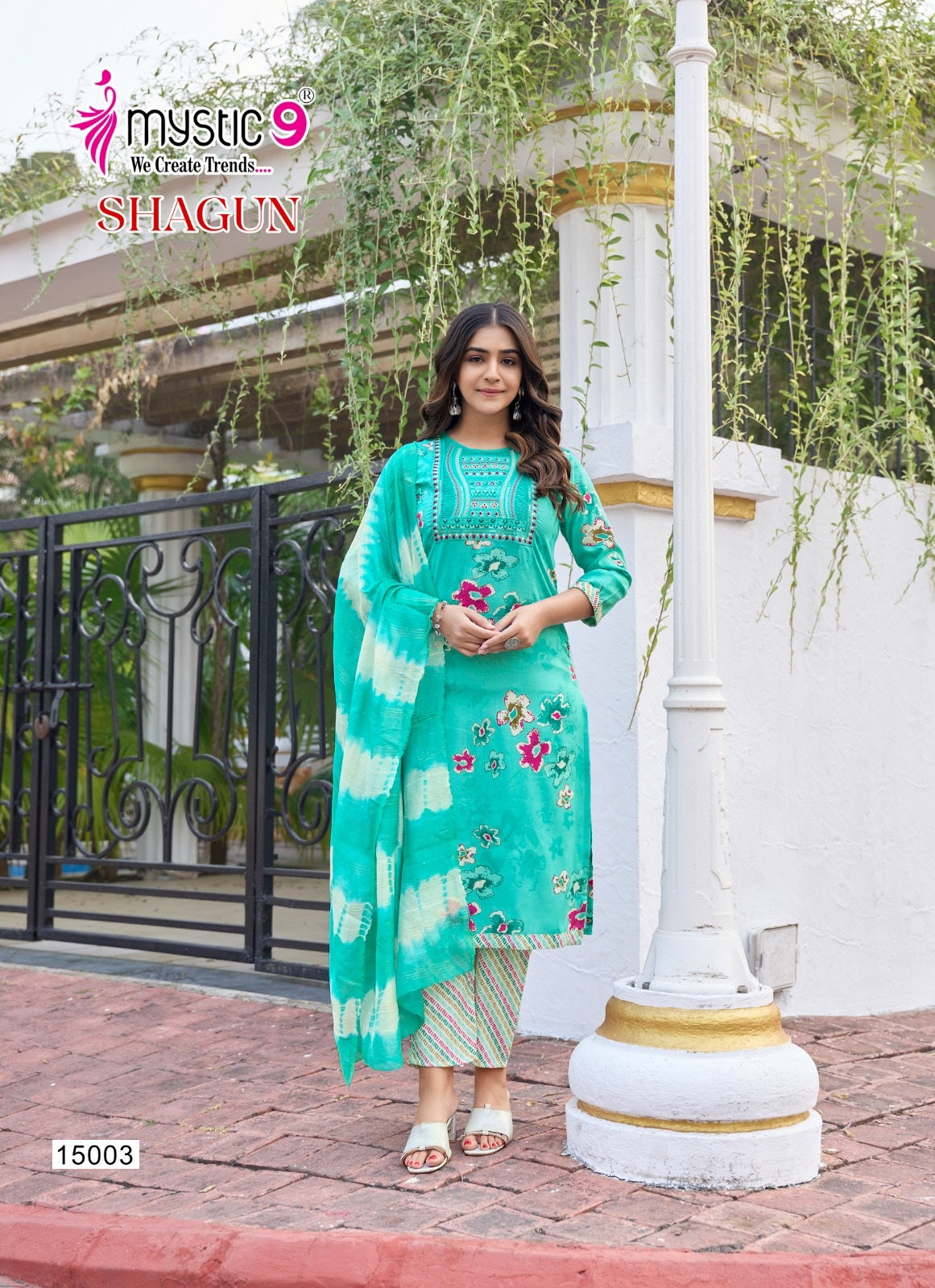 Shagun Vol 15 Mystic 9 Rayon Capsule Readymade Pant Style Suits Supplier India