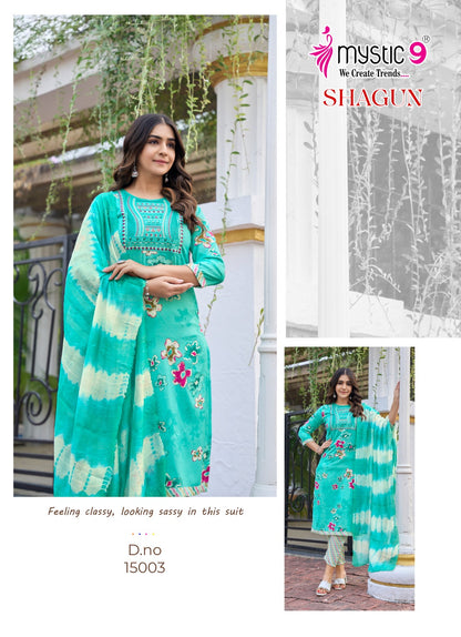 Shagun Vol 15 Mystic 9 Rayon Capsule Readymade Pant Style Suits Supplier India