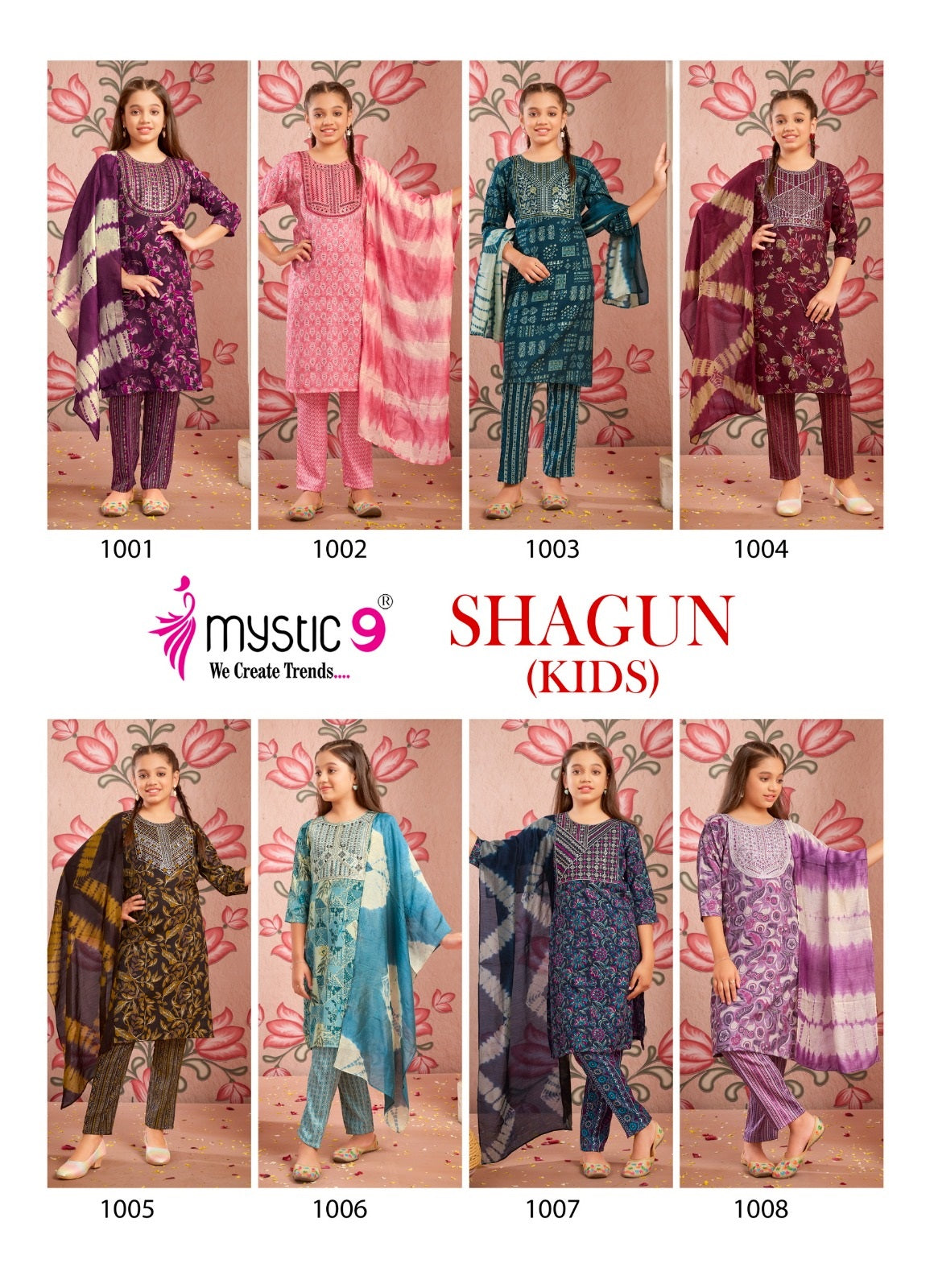 Shagun Vol 1 Mystic 9 Rayon Capsule Girls Readymade Pant Suits Manufacturer India