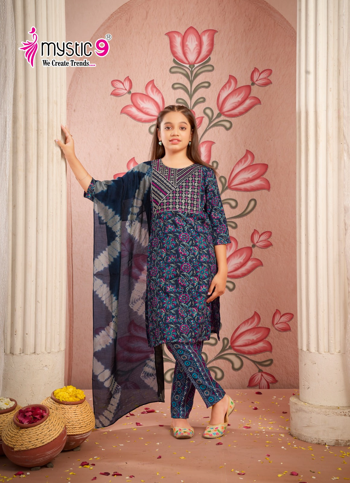 Shagun Vol 1 Mystic 9 Rayon Capsule Girls Readymade Pant Suits Manufacturer India