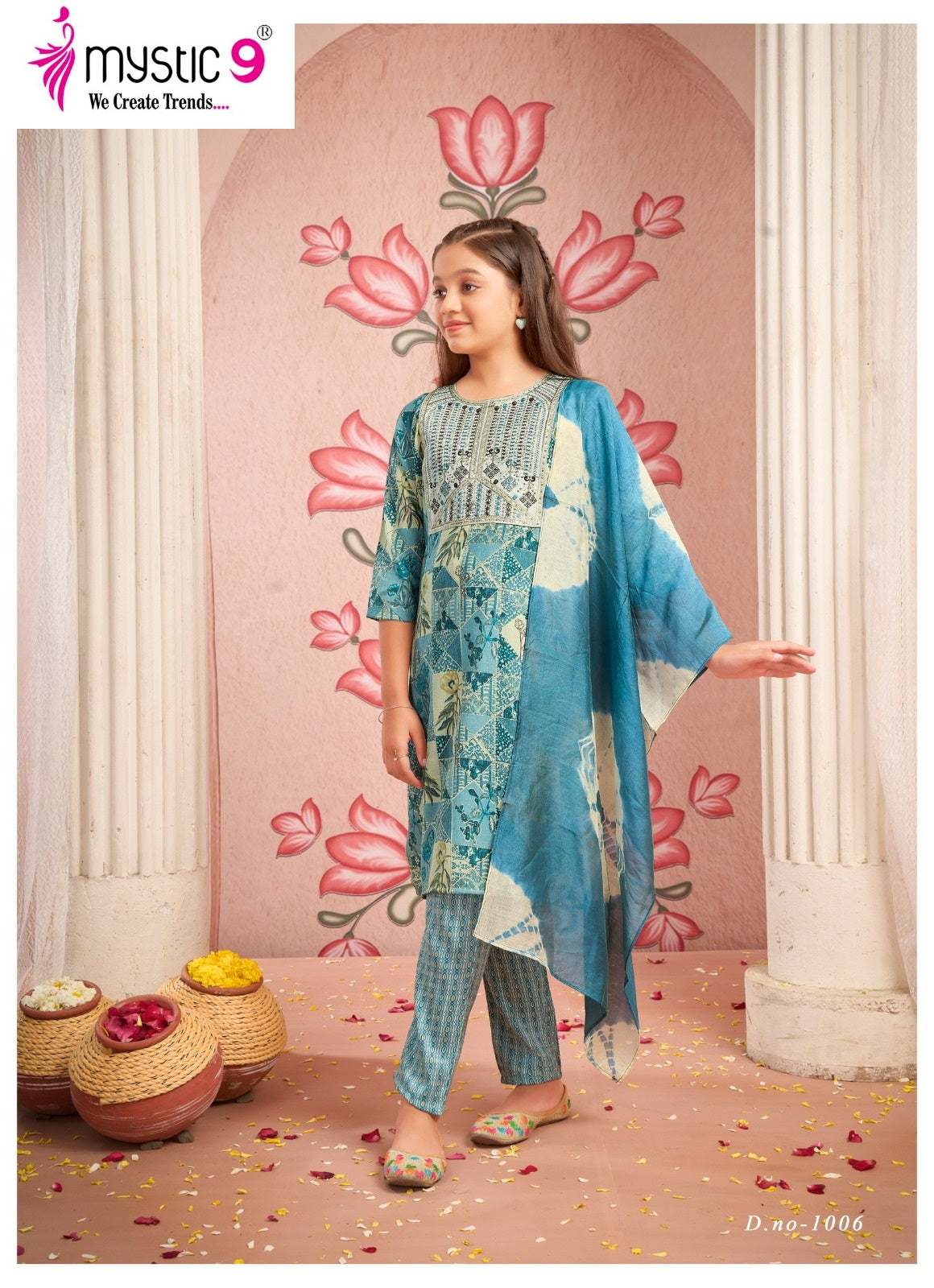 Shagun Vol 1 Mystic 9 Rayon Capsule Girls Readymade Pant Suits Manufacturer India