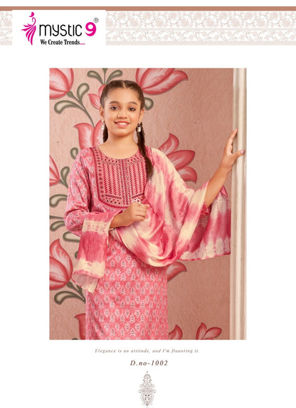 Shagun Vol 1 Mystic 9 Rayon Capsule Girls Readymade Pant Suits Manufacturer India