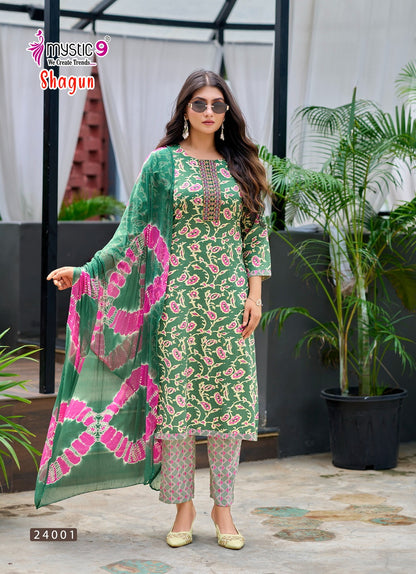 Shagun Vol 24 Mystic 9 Rayon Capsule Readymade Pant Style Suits Supplier India