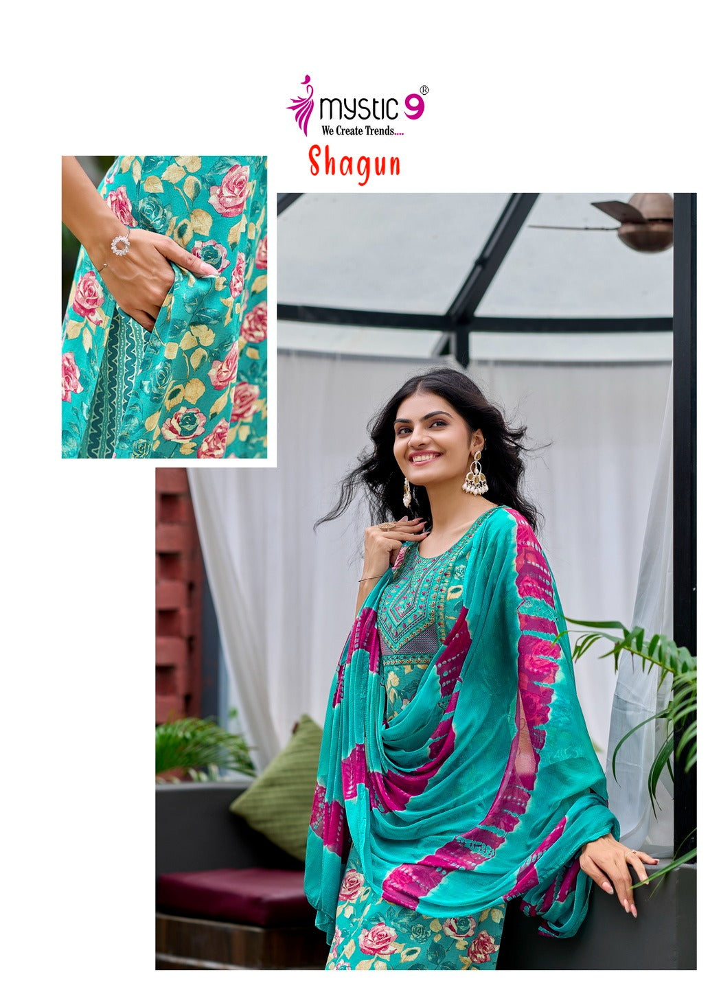 Shagun Vol 24 Mystic 9 Rayon Capsule Readymade Pant Style Suits Supplier India