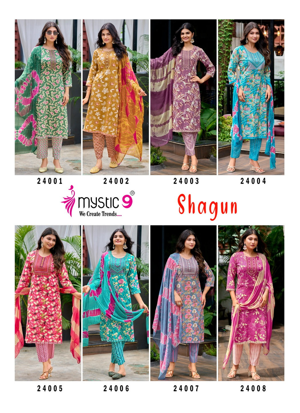 Shagun Vol 24 Mystic 9 Rayon Capsule Readymade Pant Style Suits Supplier India