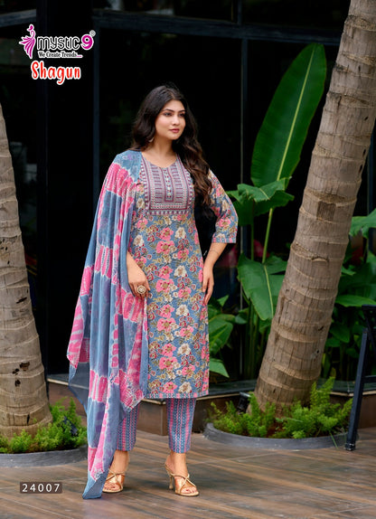 Shagun Vol 24 Mystic 9 Rayon Capsule Readymade Pant Style Suits Supplier India