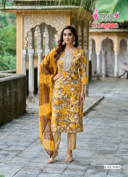 Shagun Vol 25 Mystic 9 Rayon Capsule Readymade Pant Style Suits Supplier Ahmedabad