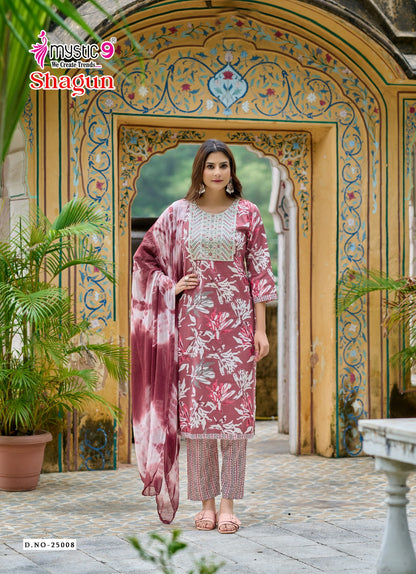 Shagun Vol 25 Mystic 9 Rayon Capsule Readymade Pant Style Suits Supplier Ahmedabad