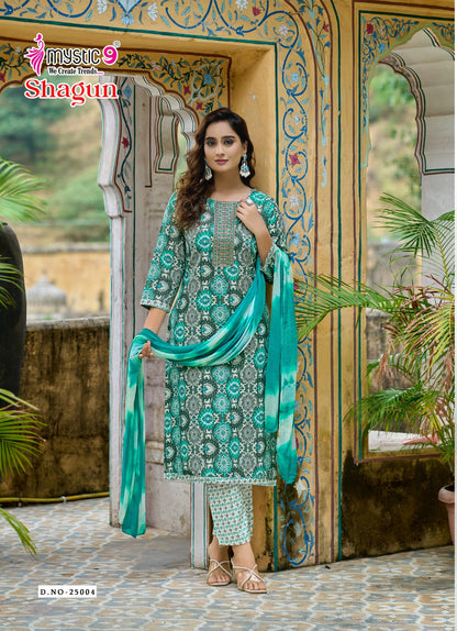 Shagun Vol 25 Mystic 9 Rayon Capsule Readymade Pant Style Suits Supplier Ahmedabad