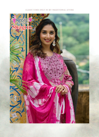 Shagun Vol 25 Mystic 9 Rayon Capsule Readymade Pant Style Suits Supplier Ahmedabad