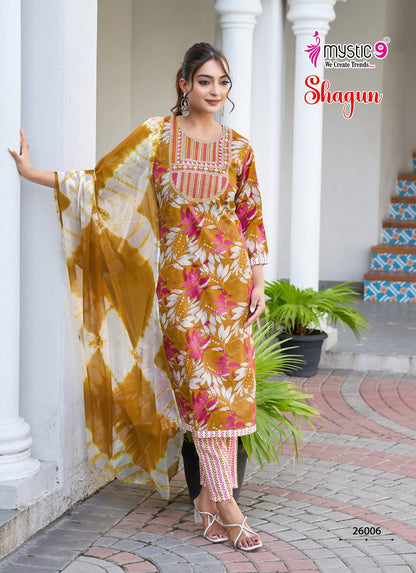 Shagun Vol 26 Mystic 9 Rayon Readymade Pant Style Suits Supplier Ahmedabad
