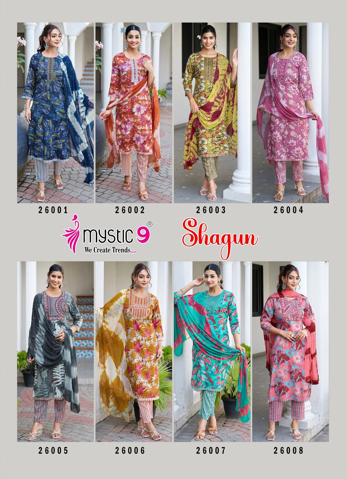 Shagun Vol 26 Mystic 9 Rayon Readymade Pant Style Suits Supplier Ahmedabad