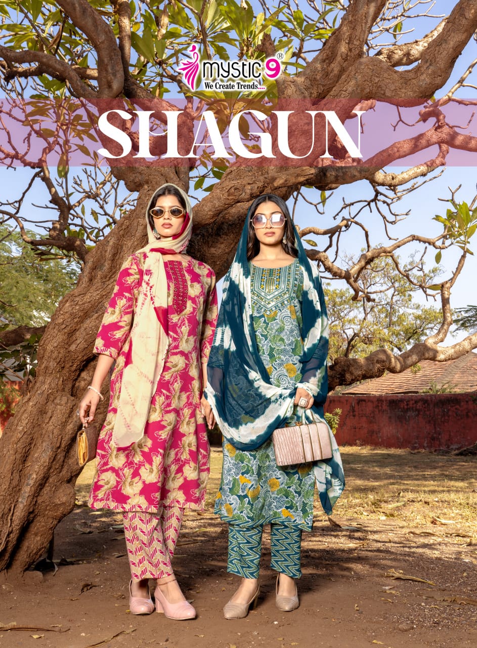 Shagun Vol 28 Mystic 9 Rayon Readymade Pant Style Suits Wholesale Price