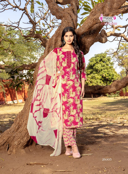 Shagun Vol 28 Mystic 9 Rayon Readymade Pant Style Suits Wholesale Price