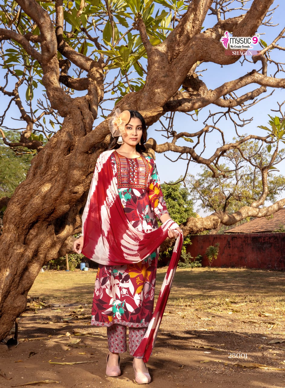 Shagun Vol 28 Mystic 9 Rayon Readymade Pant Style Suits Wholesale Price