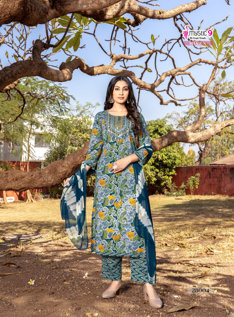 Shagun Vol 28 Mystic 9 Rayon Readymade Pant Style Suits Wholesale Price