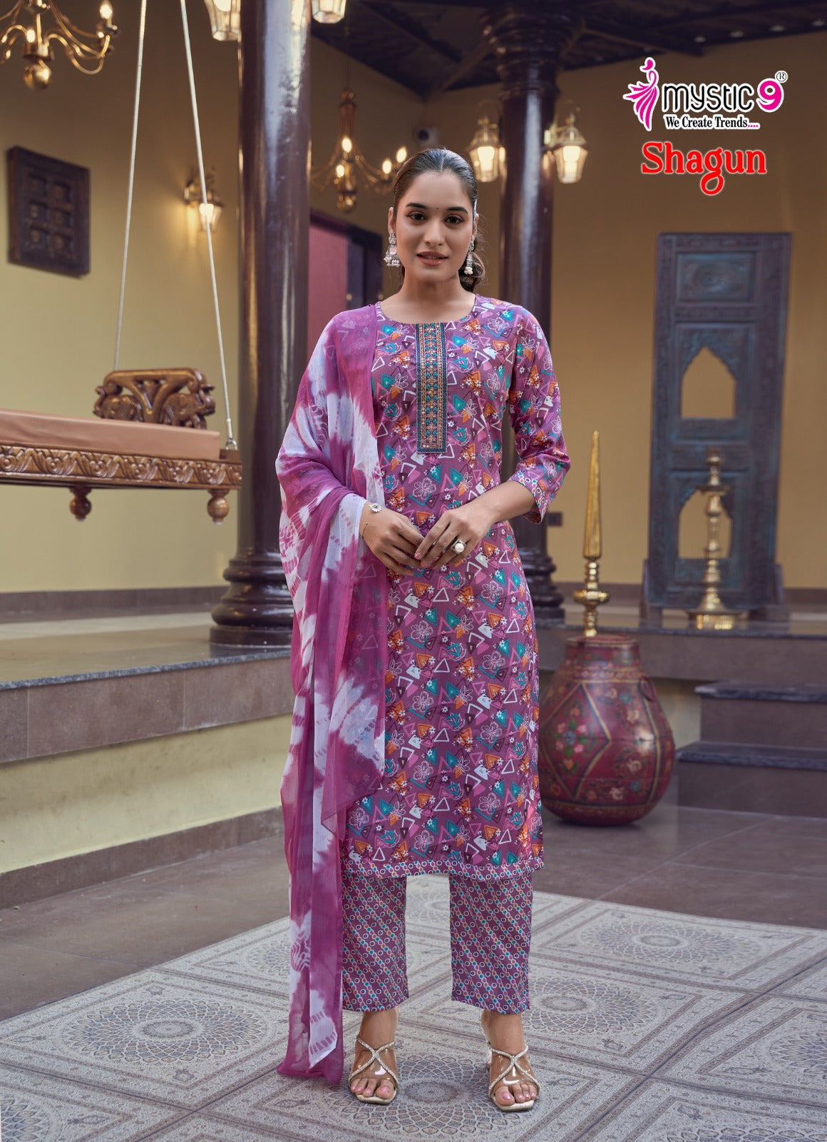 Shagun Vol 29 Mystic 9 Rayon Capsule Readymade Pant Style Suits Wholesale