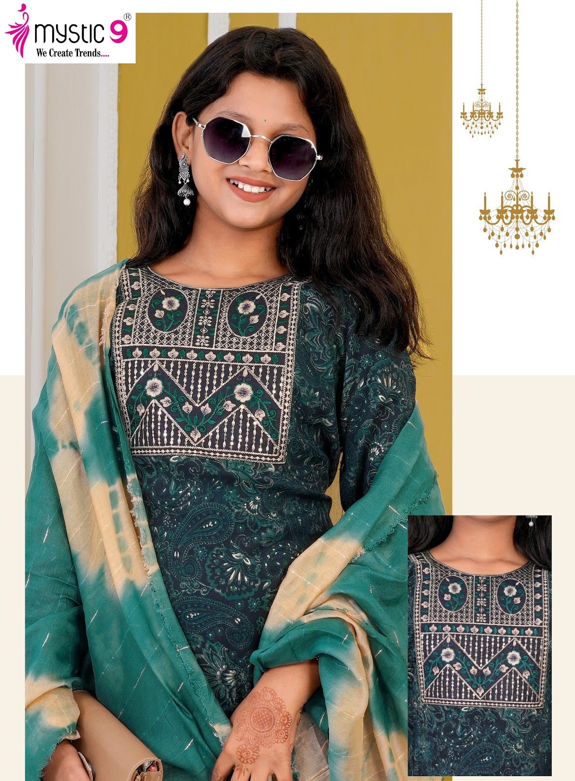 Shagun Vol 2 Mystic 9 Rayon Girls Readymade Pant Suits Manufacturer Ahmedabad