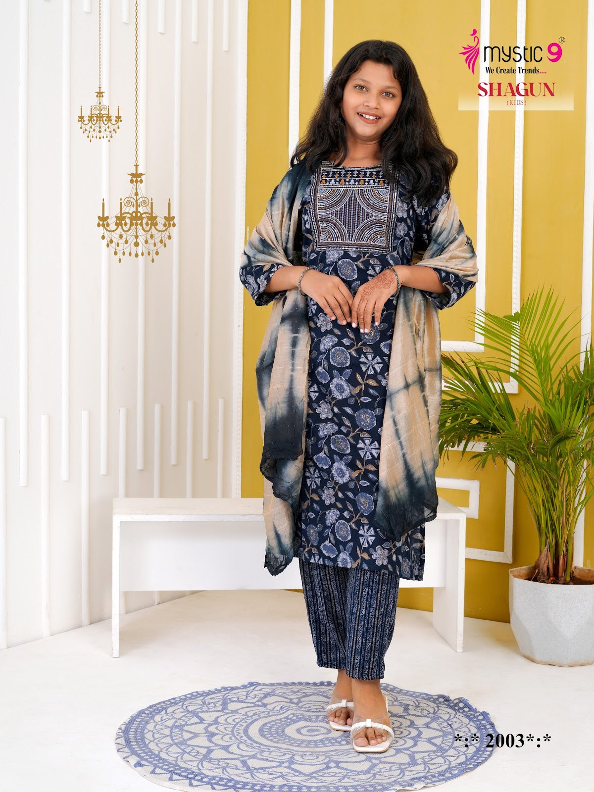 Shagun Vol 2 Mystic 9 Rayon Girls Readymade Pant Suits Manufacturer Ahmedabad