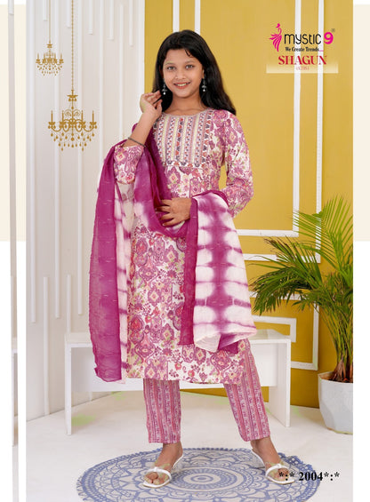 Shagun Vol 2 Mystic 9 Rayon Girls Readymade Pant Suits Manufacturer Ahmedabad