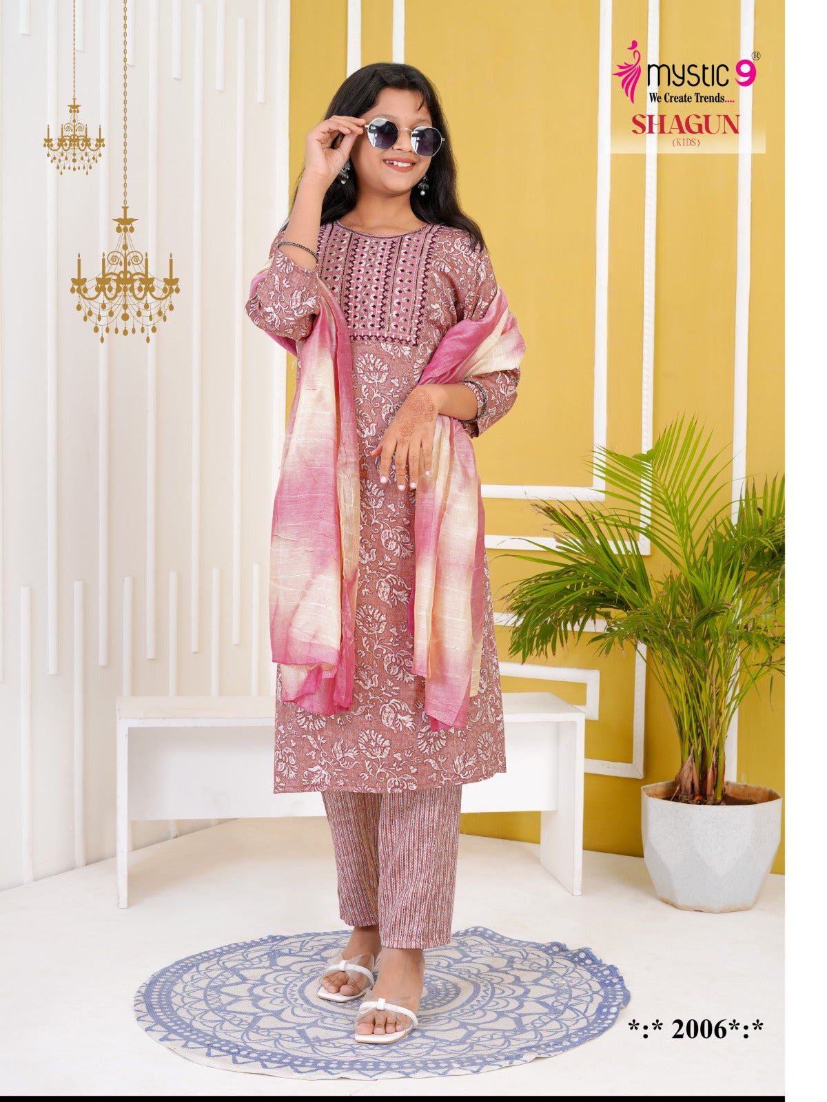 Shagun Vol 2 Mystic 9 Rayon Girls Readymade Pant Suits Manufacturer Ahmedabad