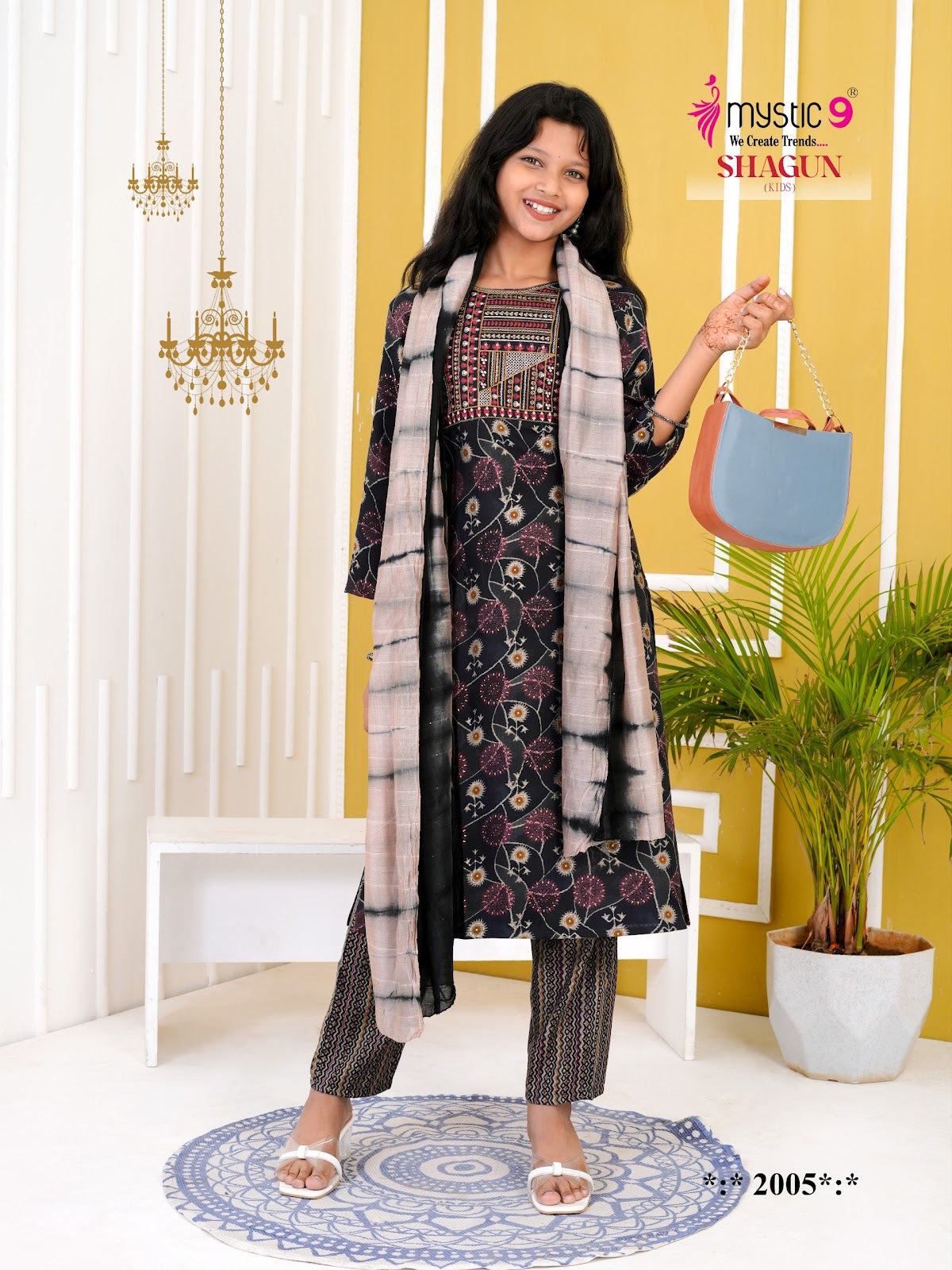 Shagun Vol 2 Mystic 9 Rayon Girls Readymade Pant Suits Manufacturer Ahmedabad