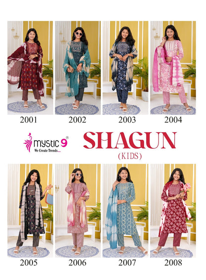 Shagun Vol 2 Mystic 9 Rayon Girls Readymade Pant Suits Manufacturer Ahmedabad