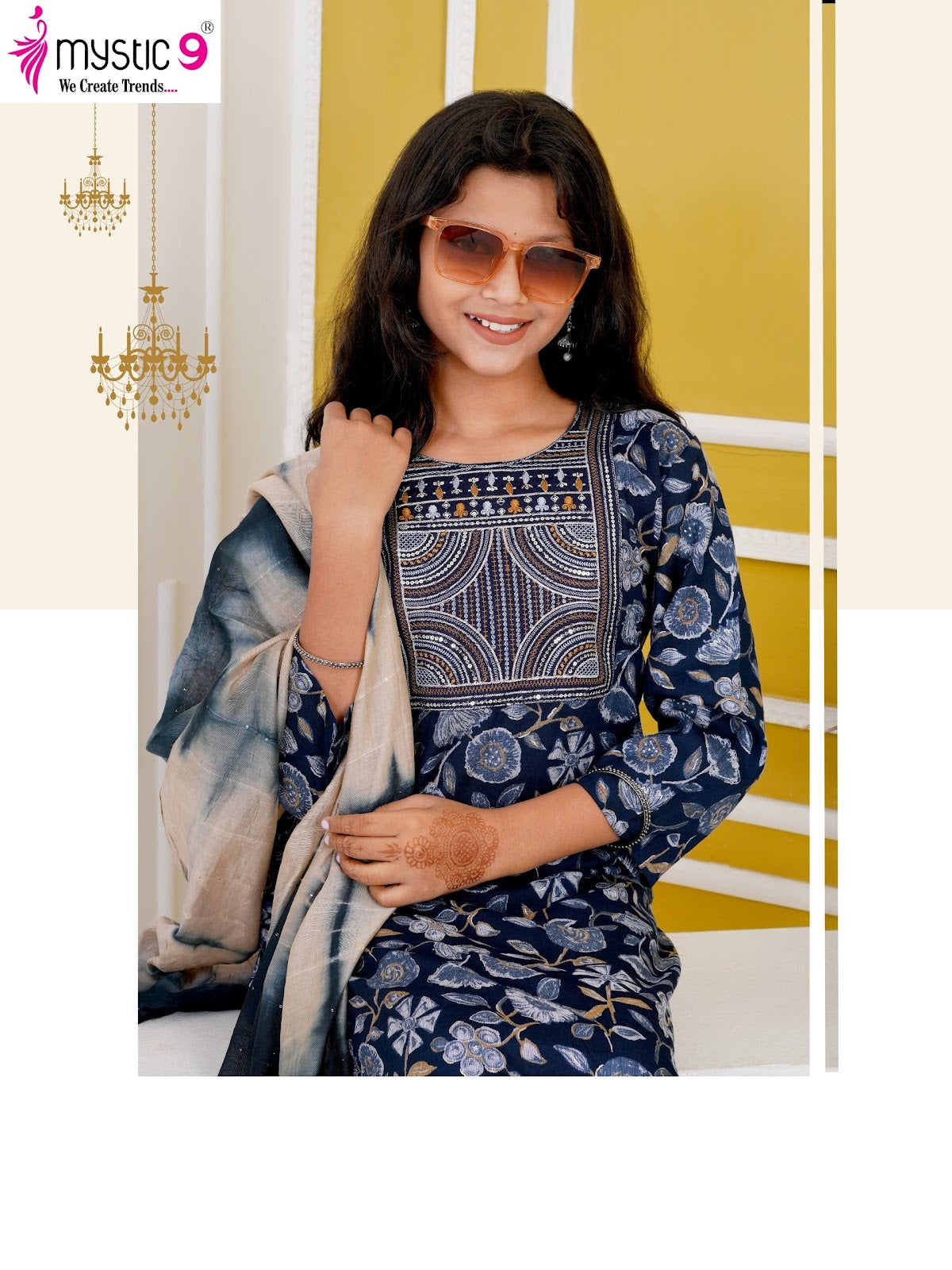 Shagun Vol 2 Mystic 9 Rayon Girls Readymade Pant Suits Manufacturer Ahmedabad