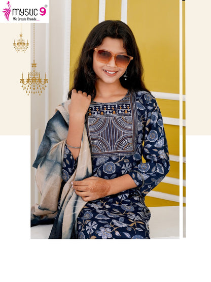 Shagun Vol 2 Mystic 9 Rayon Girls Readymade Pant Suits Manufacturer Ahmedabad