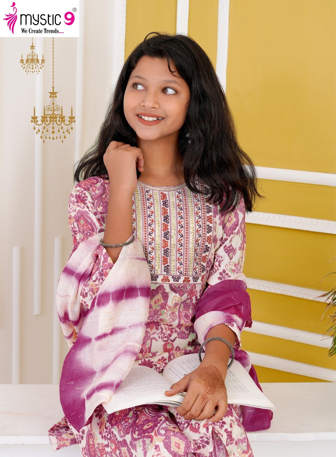 Shagun Vol 2 Mystic 9 Rayon Girls Readymade Pant Suits Manufacturer Ahmedabad