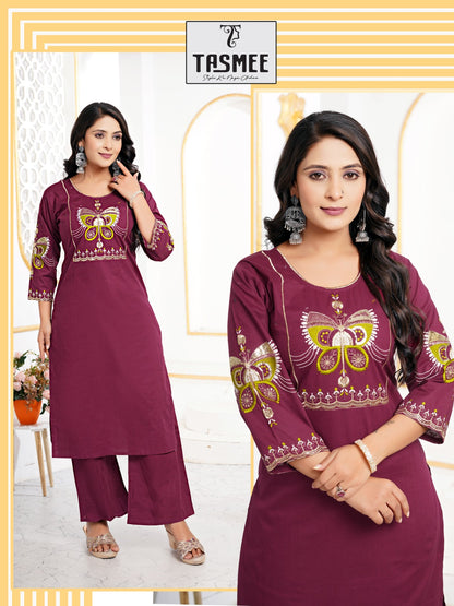 Shagun Vol 2 Tasmee Dhabu Cotton Kurti Plazzo Set Manufacturer India
