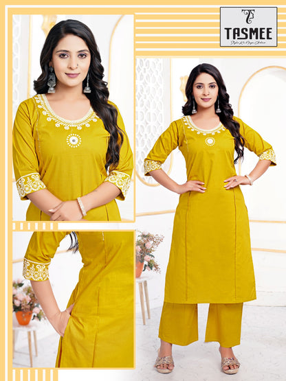 Shagun Vol 2 Tasmee Dhabu Cotton Kurti Plazzo Set Manufacturer India