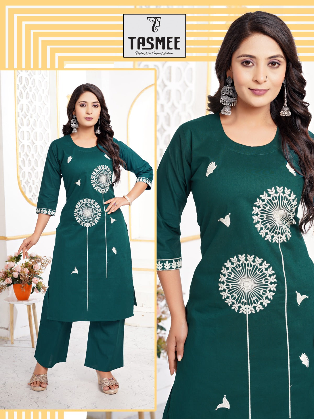Shagun Vol 2 Tasmee Dhabu Cotton Kurti Plazzo Set Manufacturer India