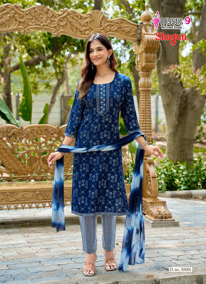 Shagun Vol 30 Rakshabandhan Special Mystic 9 Rayon Capsule Readymade Pant Style Suits Exporter India