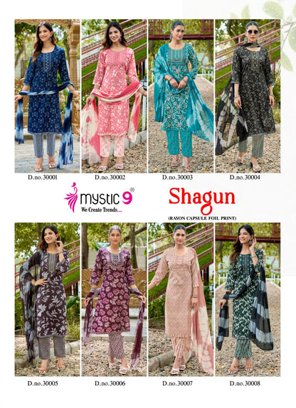 Shagun Vol 30 Rakshabandhan Special Mystic 9 Rayon Capsule Readymade Pant Style Suits Exporter India