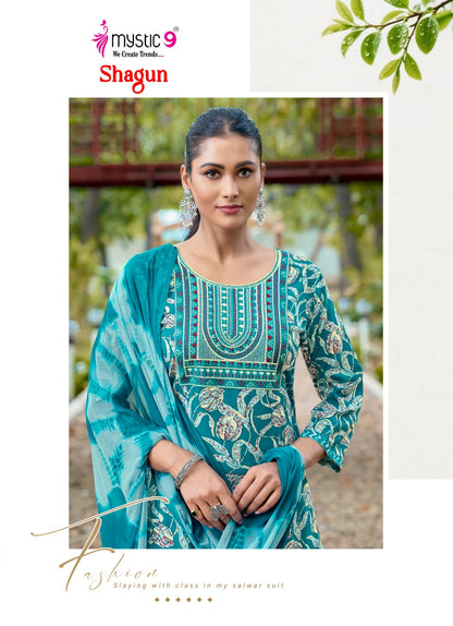 Shagun Vol 30 Rakshabandhan Special Mystic 9 Rayon Capsule Readymade Pant Style Suits Exporter India