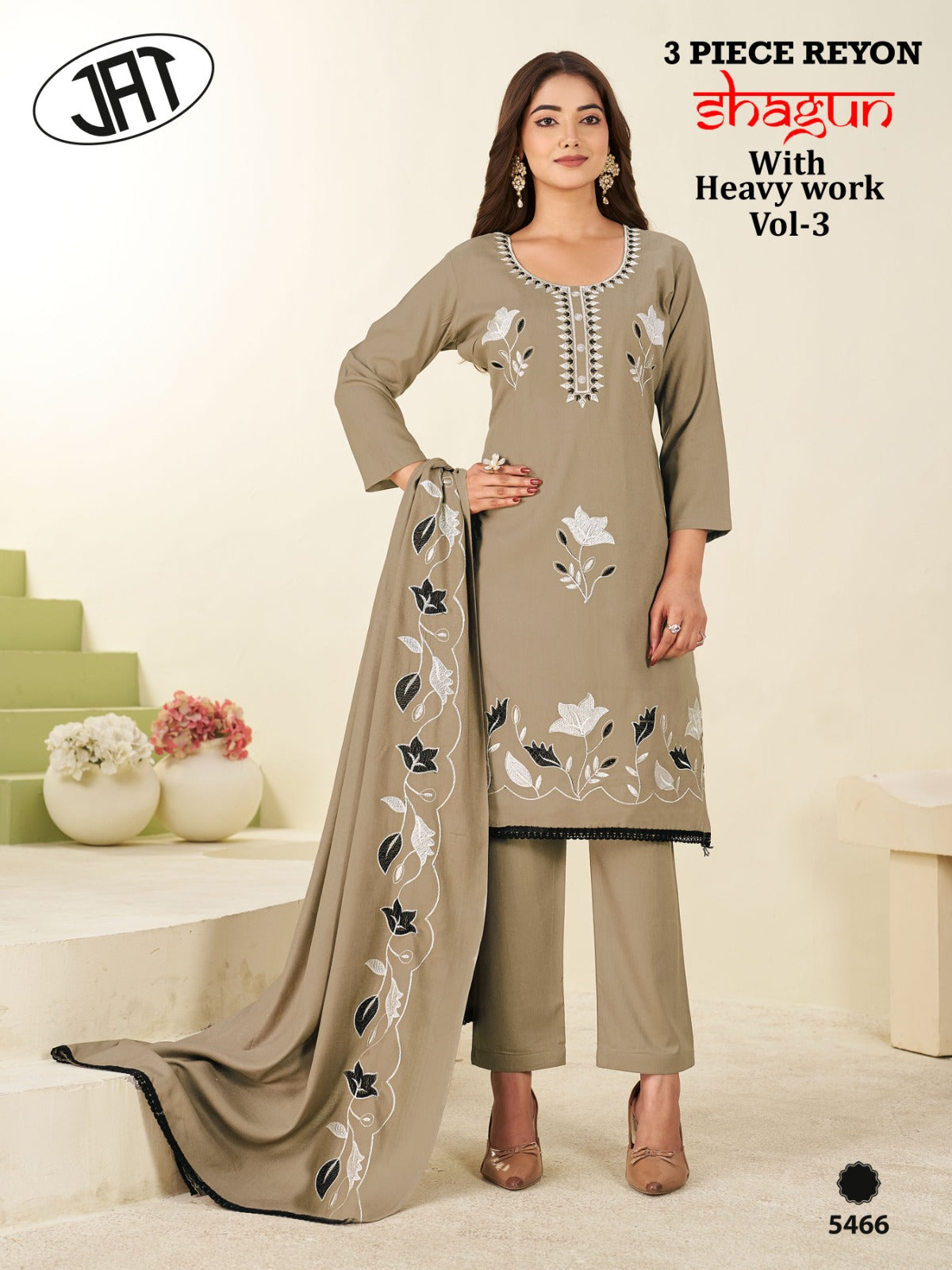 Shagun Vol 3 Jay Ambe Rayon Pant Style Suits Supplier India