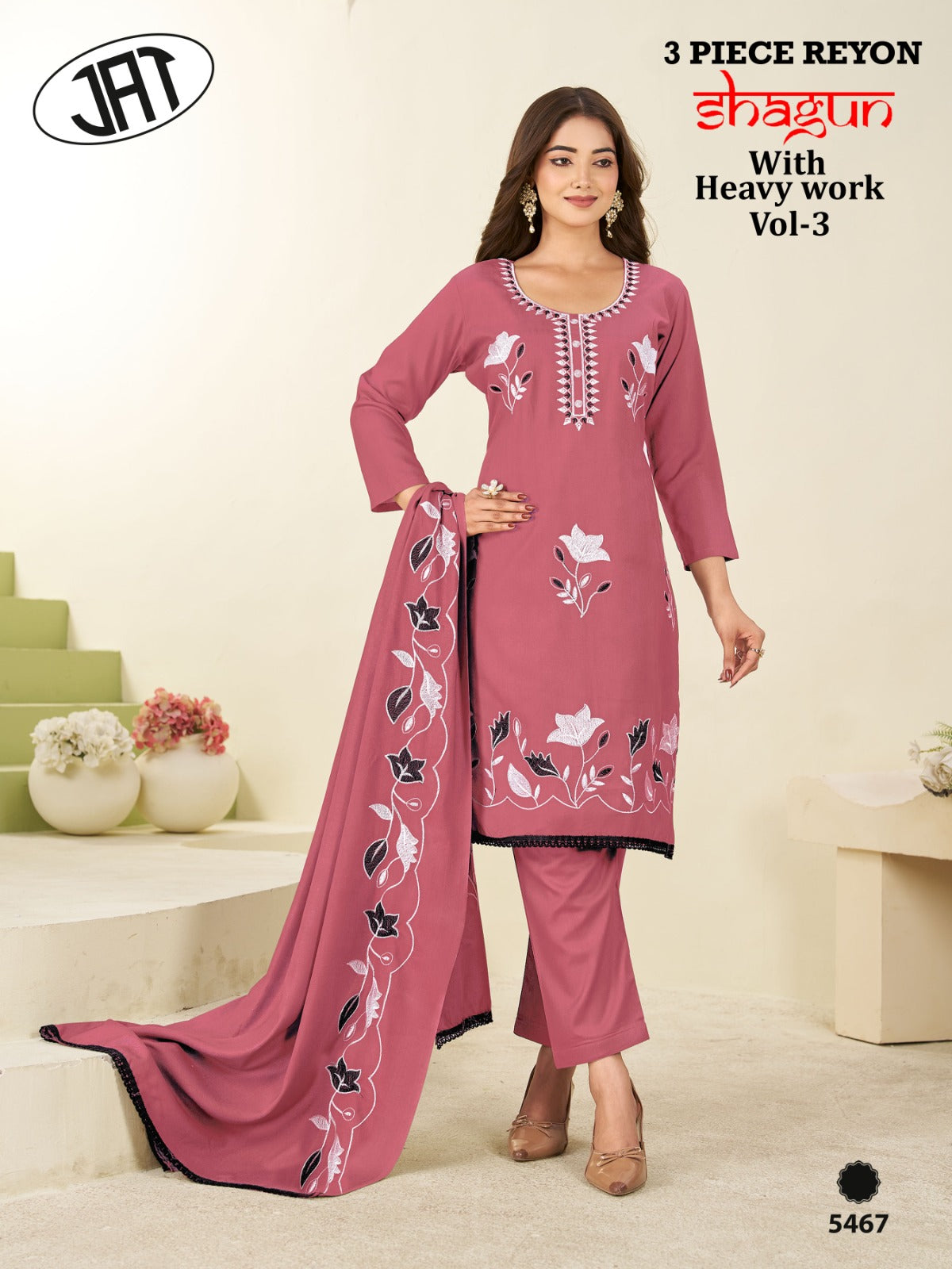 Shagun Vol 3 Jay Ambe Rayon Pant Style Suits Supplier India