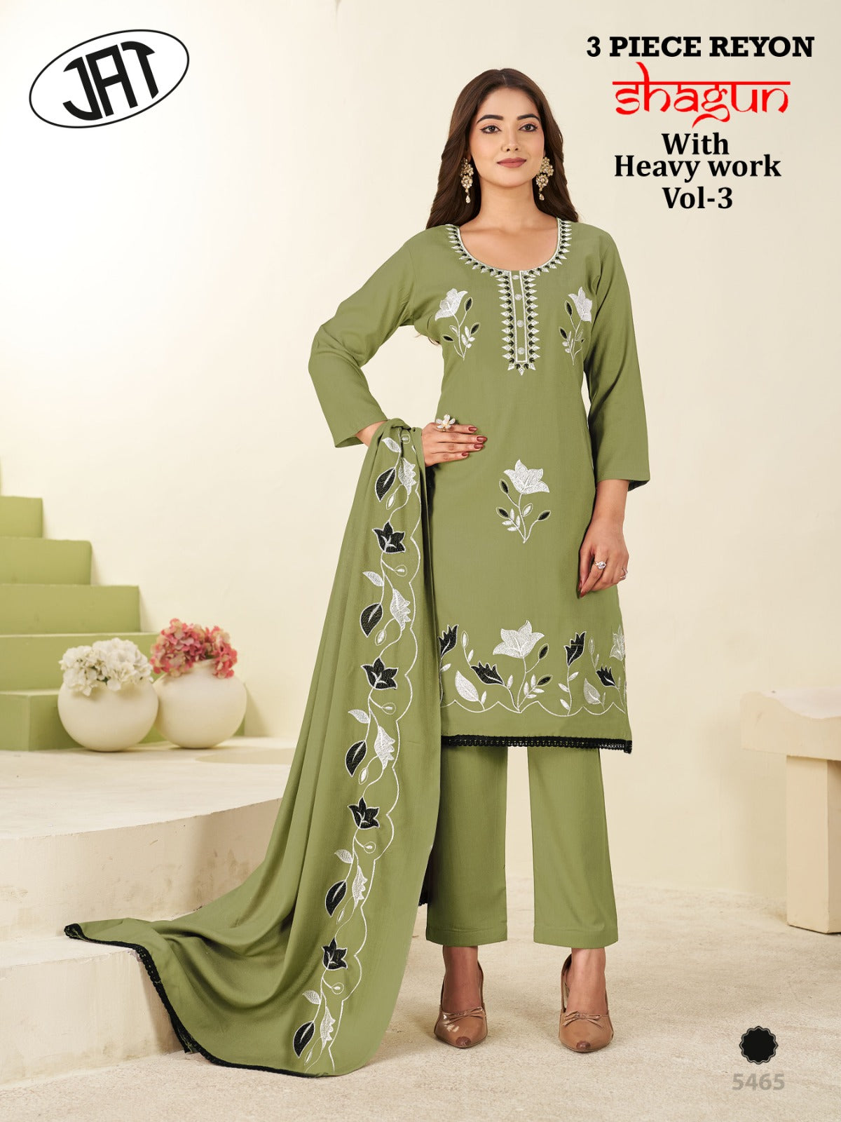 Shagun Vol 3 Jay Ambe Rayon Pant Style Suits Supplier India