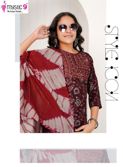 Shagun Vol 3 Mystic 9 Rayon Capsule Girls Readymade Pant Suits Supplier India