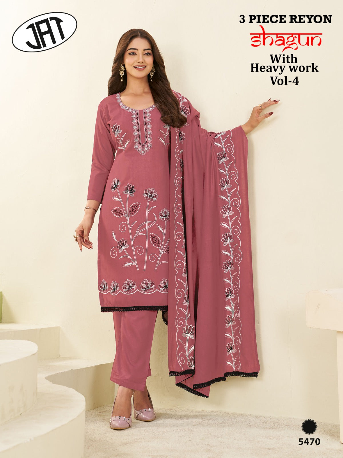Shagun Vol 4 Jay Ambe Rayon Pant Style Suits Manufacturer India