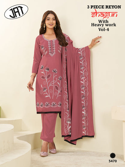 Shagun Vol 4 Jay Ambe Rayon Pant Style Suits Manufacturer India