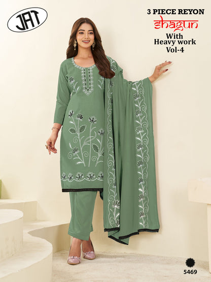 Shagun Vol 4 Jay Ambe Rayon Pant Style Suits Manufacturer India