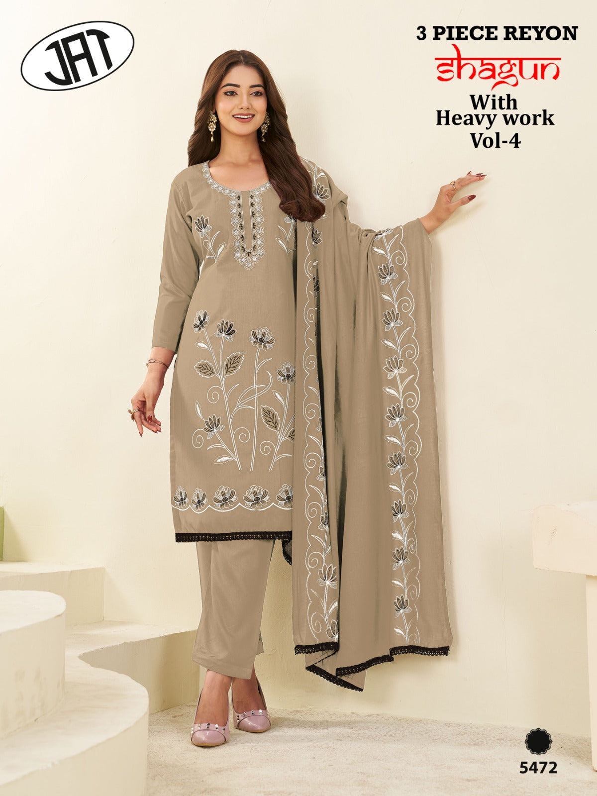 Shagun Vol 4 Jay Ambe Rayon Pant Style Suits Manufacturer India