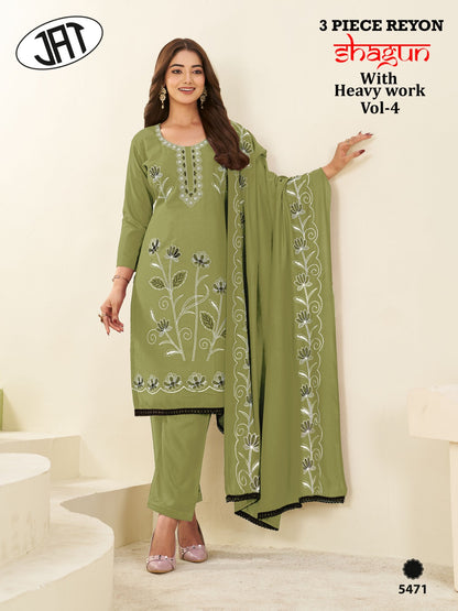 Shagun Vol 4 Jay Ambe Rayon Pant Style Suits Manufacturer India