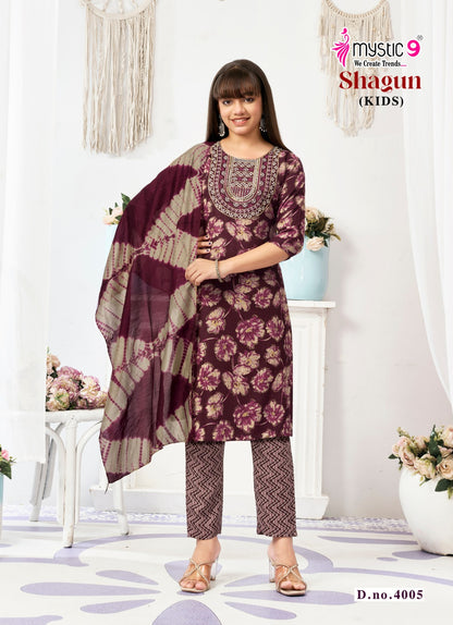 Shagun Vol 4 Mystic 9 Rayon Capsule Girls Readymade Pant Suits Wholesale