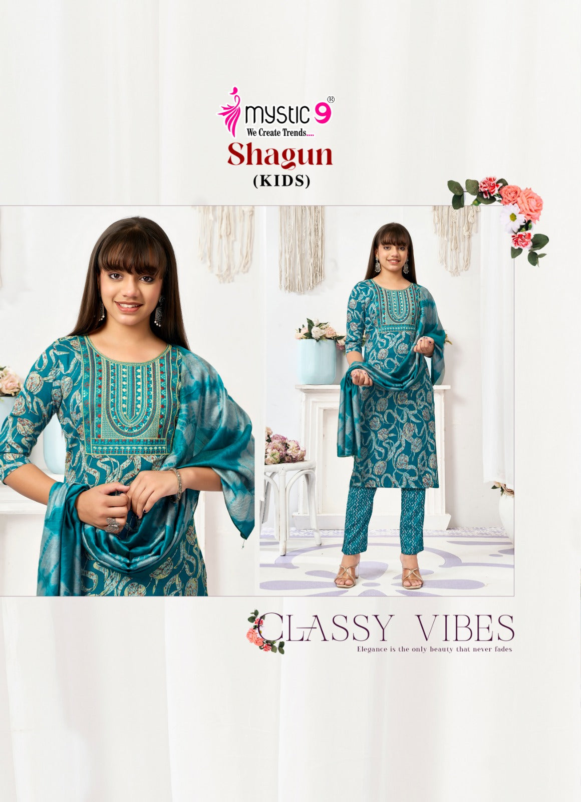 Shagun Vol 4 Mystic 9 Rayon Capsule Girls Readymade Pant Suits Wholesale