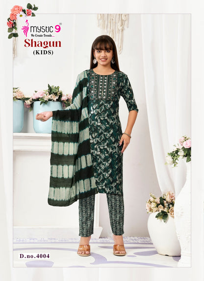 Shagun Vol 4 Mystic 9 Rayon Capsule Girls Readymade Pant Suits Wholesale