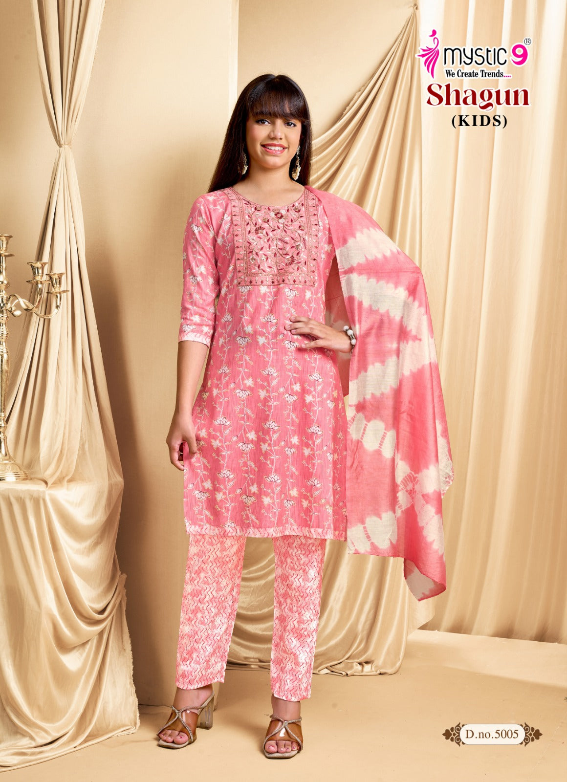 Shagun Vol 5 Mystic 9 Rayon Girls Readymade Pant Suits Manufacturer India