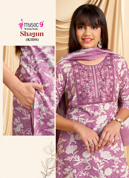 Shagun Vol 5 Mystic 9 Rayon Girls Readymade Pant Suits Manufacturer India